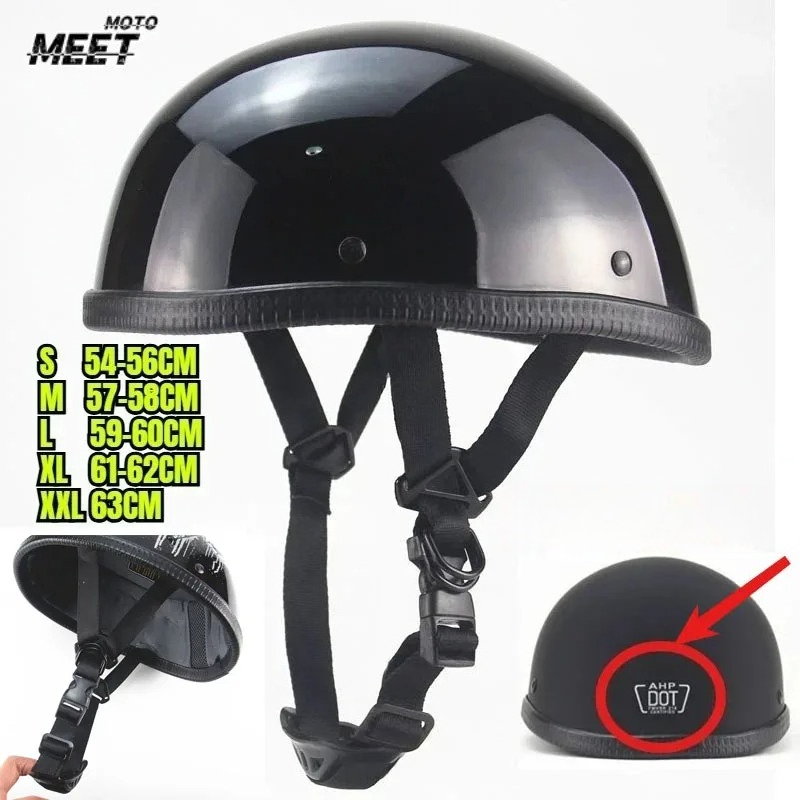 Vintage Cycling Gear - Helm Sepeda Motor Retro Unisex Bersertifikasi
