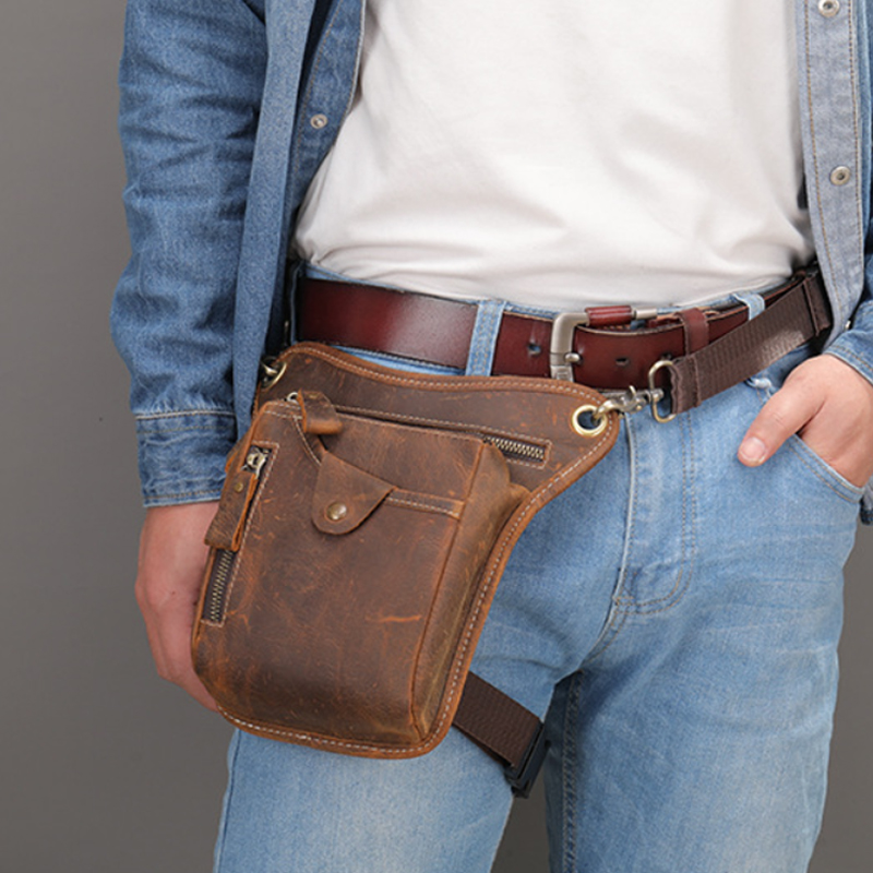 Vintage Cycling Gear - Tas Pinggang Kulit Pu Antik Tas